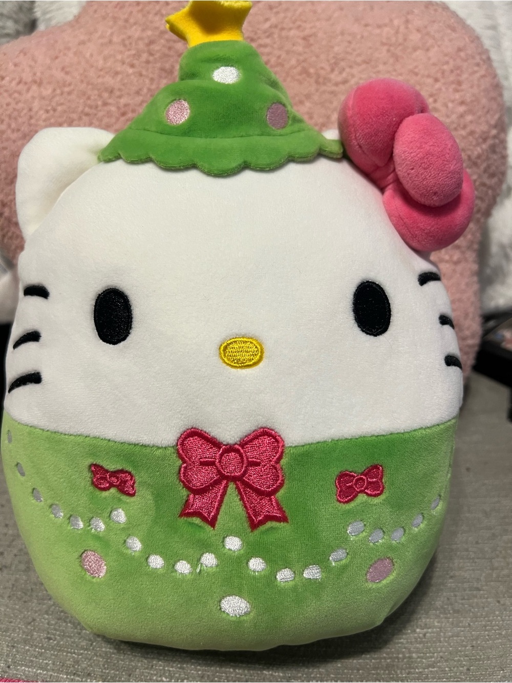 Christmas Hello Kitty Green, Pink and White Plush